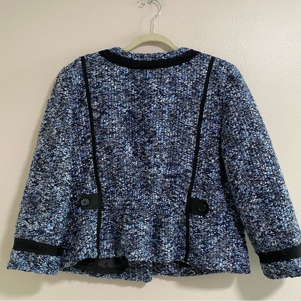 Sandro Sportswear Blue Black Tweed Jacket Size XL - Picture 4 of 4